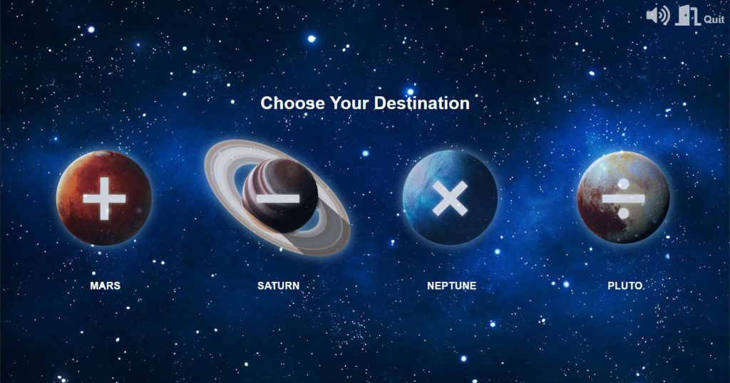 Space Challenge Choose Destination